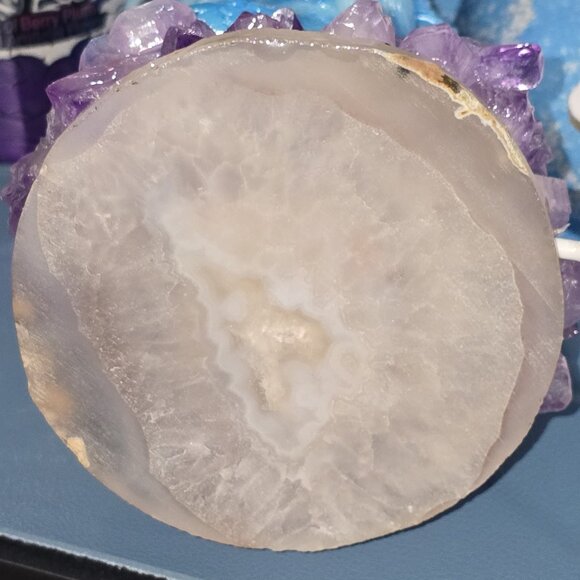 Amethyst Nest Baby Dragon Light Crystal Agate Base USB Fantasy Lamp Decor - Picture 8 of 9